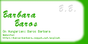 barbara baros business card